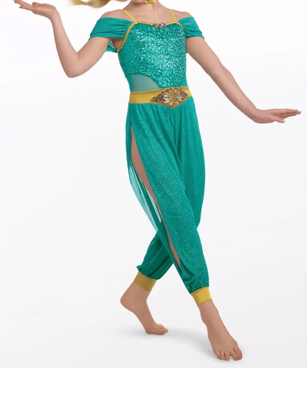 Weissman Emerald and Gold Dance Costume (Jasmine)